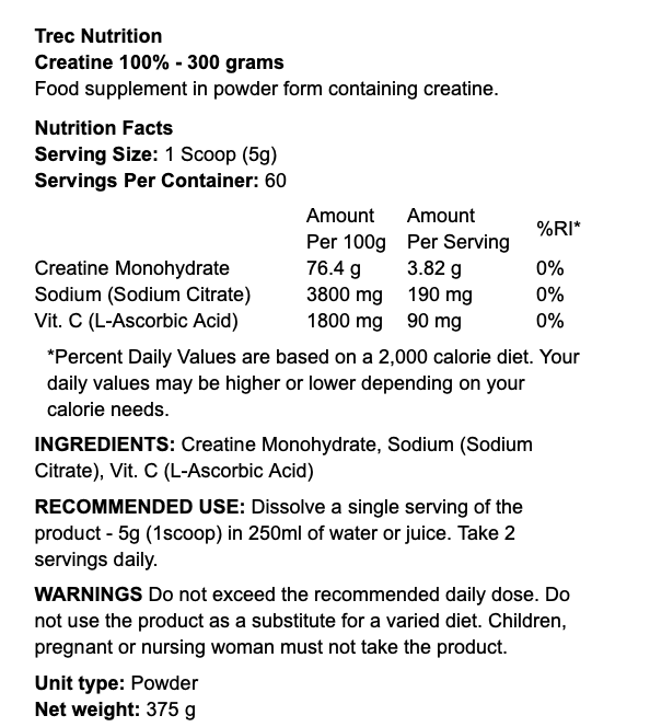Trec Nutrition Creatine 100%